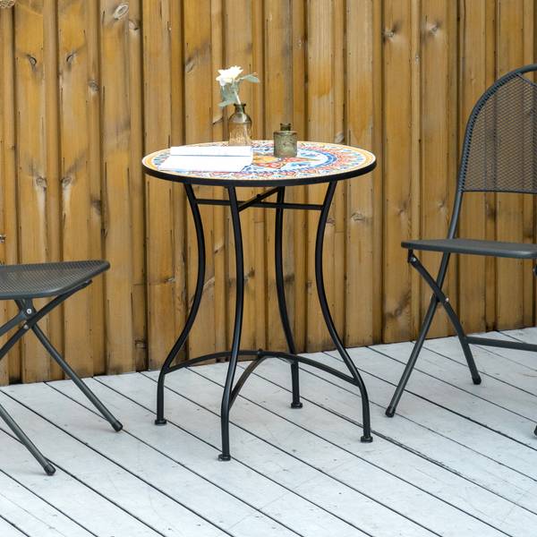 Gartentisch 649RD Blau - Metall - 60 x 71 x 60 cm