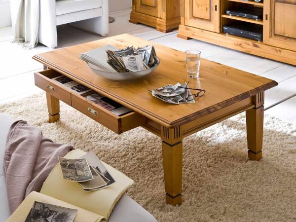 Couchtisch Florenz Braun - Massivholz - 130 x 48 x 75 cm