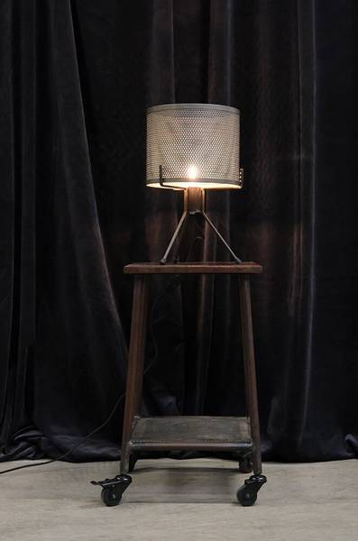 Tischlampe Kelly Silber - Metall - 25 x 40 x 25 cm