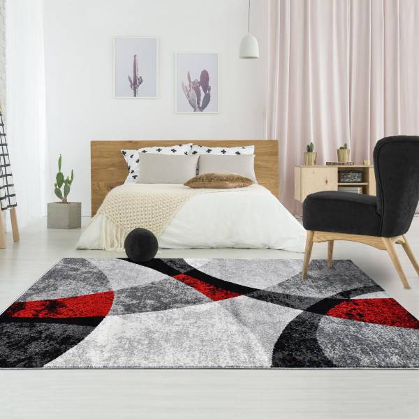 Tapis salon RADULE 200x280 rouge Rouge - Matière plastique - 200 x 1 x 280 cm