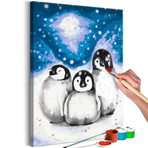 Wandbild Malen nach Zahlen Tiere Lic Baumwollstoff - 40 x 60 x 2 cm