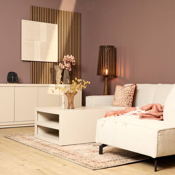 Couchtisch BRUSSEL Beige - Massivholz - 80 x 40 x 80 cm