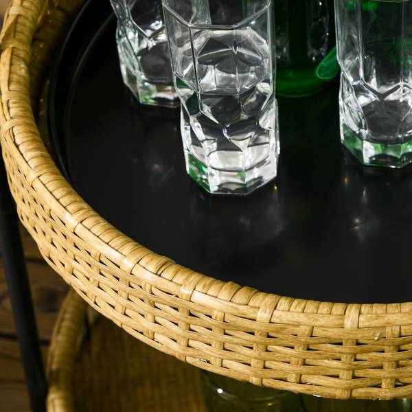 Rattan Serving Cart 867-190V00YL Gelb - Polyrattan - 50 x 66 x 50 cm