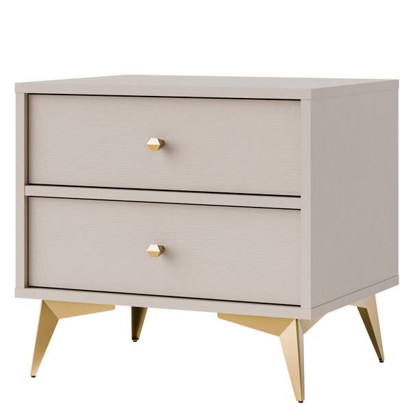 Nachtkastje FLOREN I grijs - plaatmateriaal op houtbasis - 52 x 49 x 41 cm