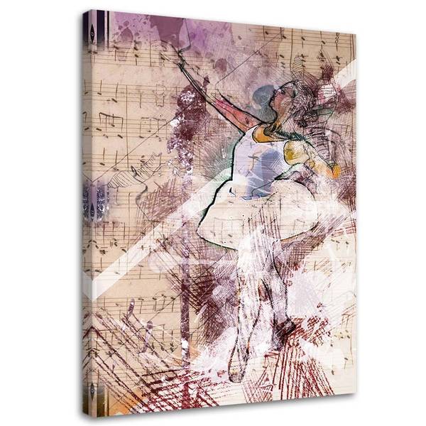 Tableau déco ballerine danse vintage 60 x 90 cm