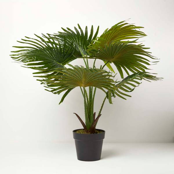 Kunstpflanze Fächerpalme Grün - Polyester - 40 x 80 x 80 cm