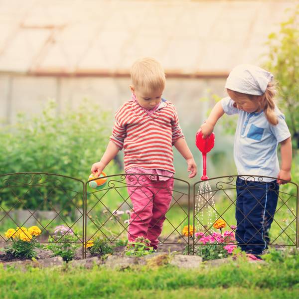 4-tlg. Beetzaun aus Metall Stahl - 63 x 60 x 2 cm