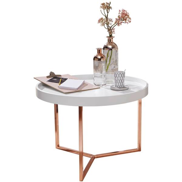 Couchtisch LIA mit abnehmbarem Tablett Bronze - Weiß