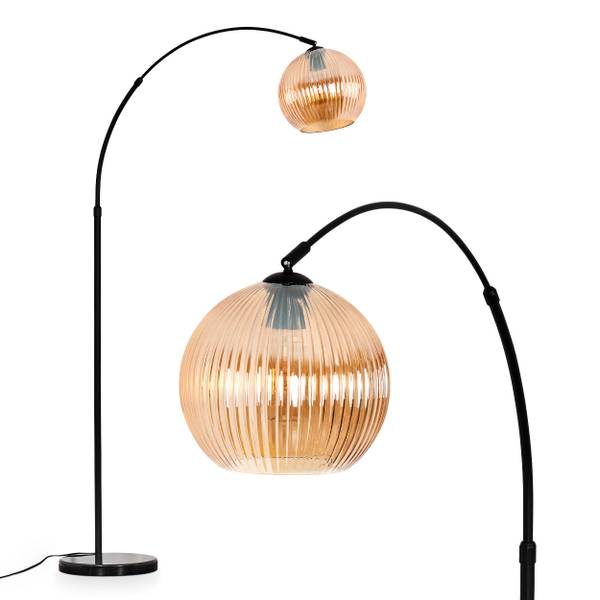 Stehlampe Cesaro Orange - Aluminium - Klarglas - Marmor - 105 x 185 x 72 cm