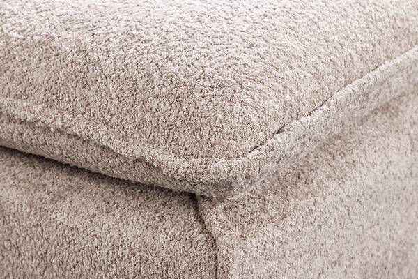 Hocker HEAVEN Beige - Polyester - Pappel - 100 x 42 x 100 cm