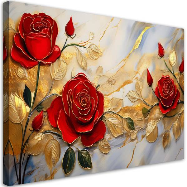 Wandbild rosen blumen marmorhintergrund 120 x 80 cm