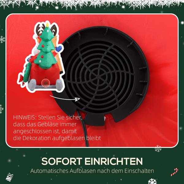Aufblasbar Weihnachtsdeko 84J-136V90MX Textil - 90 x 150 x 216 cm