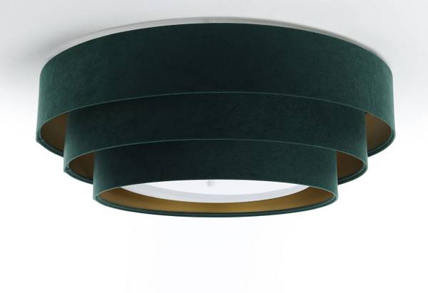 Deckenleuchte Triniti Veloursstoff Gold - Grün