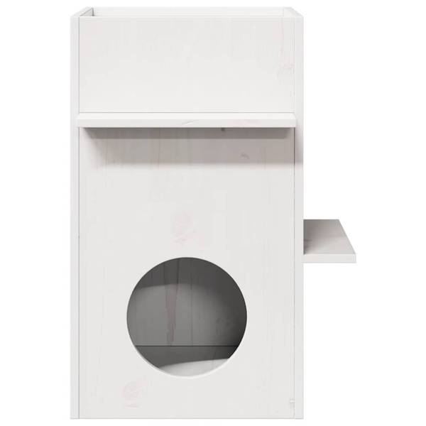 Katzenhaus 859302 Weiß - Massivholz - 43 x 60 x 43 cm