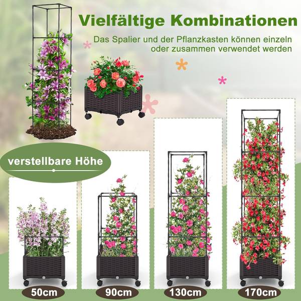 rattan blumenkasten 80 cm Pflanzkorb Rattan, Pflanztopf Rattan, Blumentopf Rattan, Durchmesser 8 –  Richhome