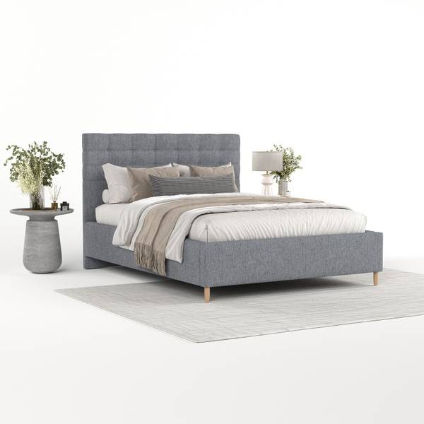 Polsterbett SOMA mit Stauraum Stoff Neve Dunkelgrau - Liegefläche Breite: 140 cm