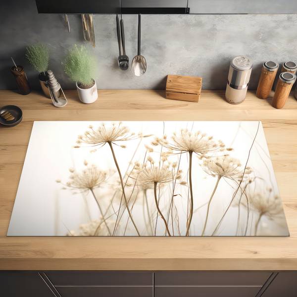 Herdabdeckplatte Blumen 90 x 52 cm