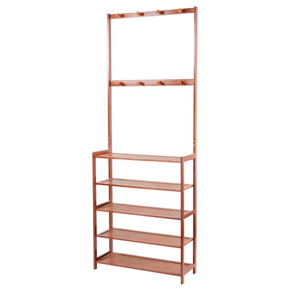 Étagère à chaussures Synergy Marron - Bois manufacturé - Bois massif - 25 x 184 x 69 cm