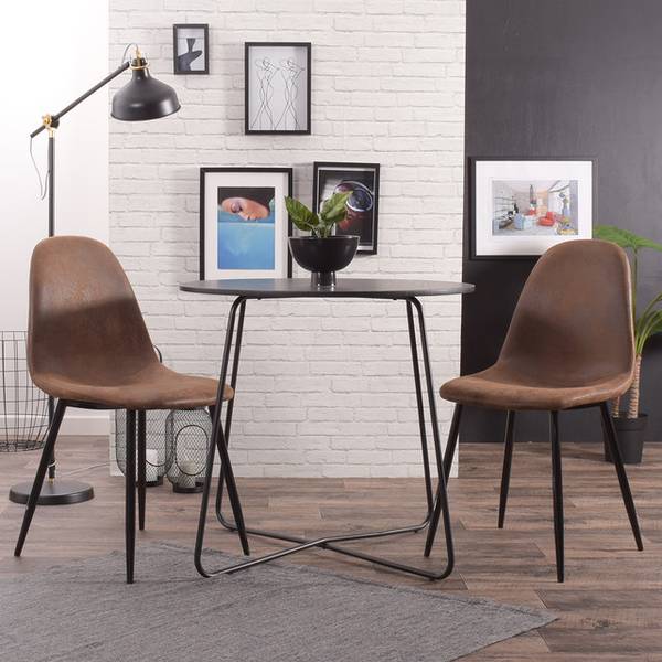 4er-Set Esszimmerstühle Retro Braun - Flachgewebe - 54 x 86 x 45 cm