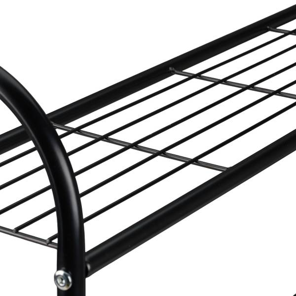 Blumenregal Metall mit 3 Ablagen Schwarz - Stahl - 71 x 83 x 25 cm