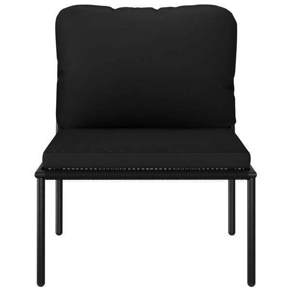 Salon de jardin 48593 (lot de 3) Schwarz - Grau - Polyester - Stahl - PVC - 60 x 65 x 180 cm