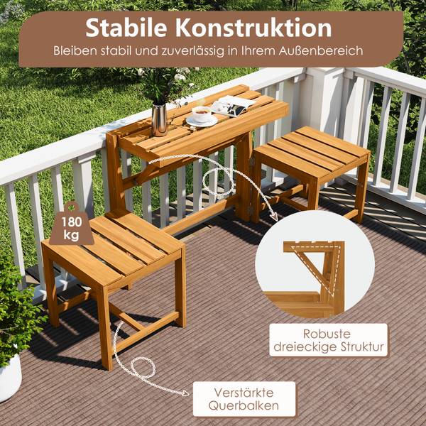 Gartenbank VH35572DE Braun - Holzwerkstoff - 90 x 80 x 55 cm