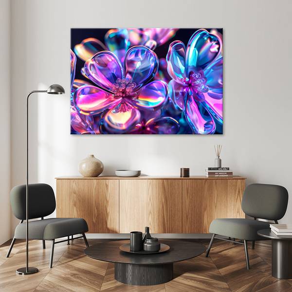 Wandbild glasblumen – strauß 120 x 80 cm