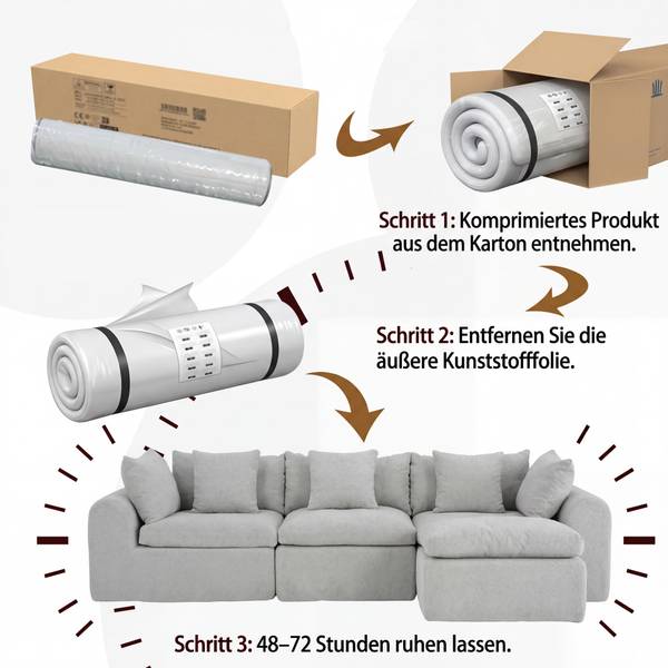 Ecksofa CHJ3-01 Grau - Textil - 275 x 56 x 145 cm
