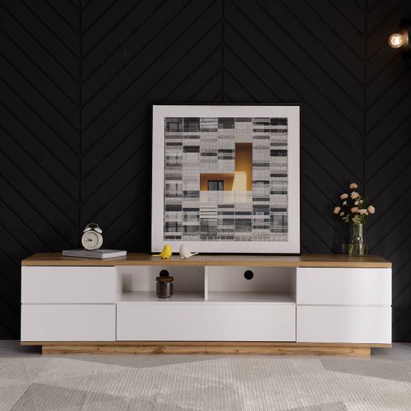 TV-laagplank LucyNatur Ⅱ beige - plaatmateriaal op houtbasis - 38 x 41 x 180 cm