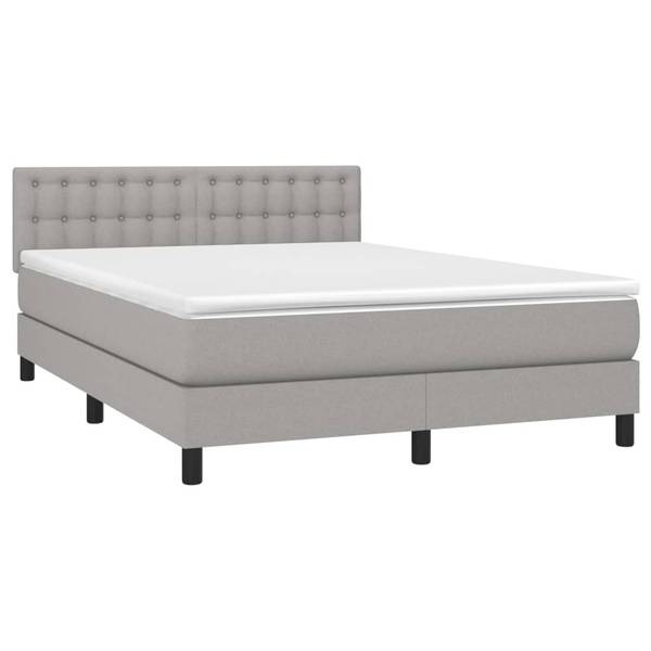 Boxspringbett 3017265-27 Hellgrau - 144 x 203 cm