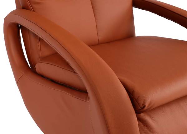 Relaxsessel L11 drehbar, Voll-Leder Braun - Taupe