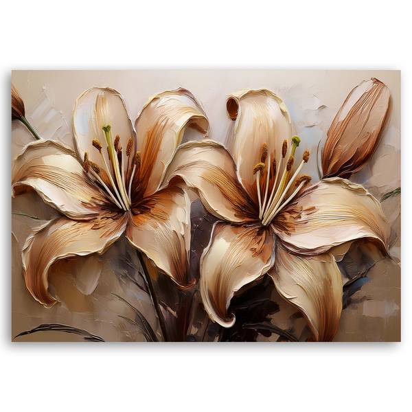 Wandbild lilien glamour blumen sepia 90 x 60 cm