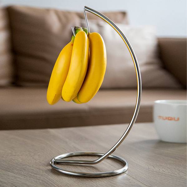 Silberner Bananenhalter Metall Silber - Eisen - 17 x 35 x 17 cm