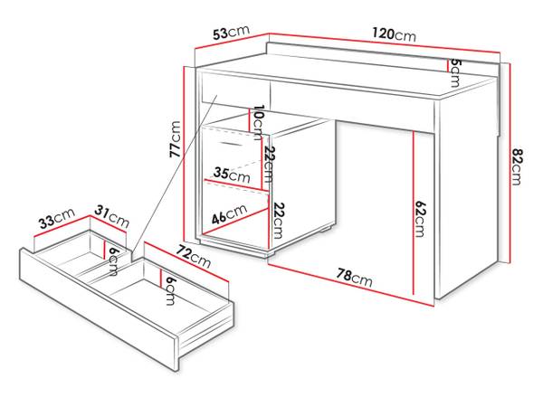 Schreibtisch Qubic QB-08 Braun - Holzwerkstoff - 53 x 77 x 120 cm