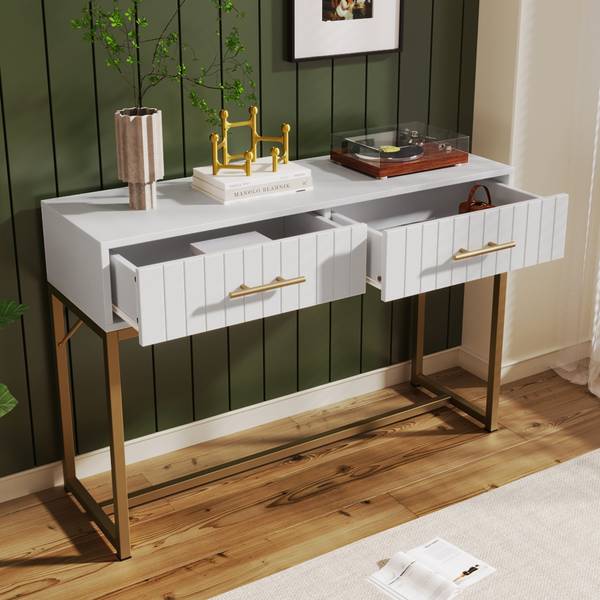 Schminktisch  M1662 Weiß - Holzwerkstoff - 100 x 75 x 45 cm