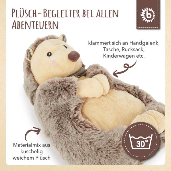 Plüsch Kuscheltier Igel mit Magneten Braun - Textil - 40 x 20 x 30 cm