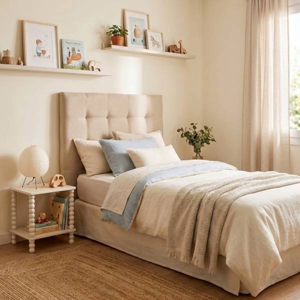 Kopfteil Ardi Beige - Holzwerkstoff - 107 x 100 x 8 cm