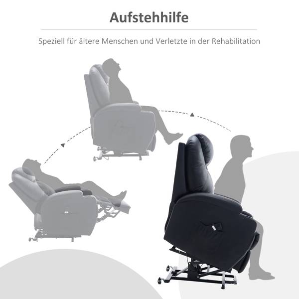 Fernsehsessel 700-020V01BK Esche Schwarz Dekor - Schwarz