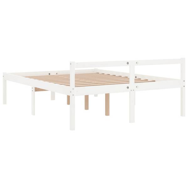 Seniorenbett XT 3975 Weiß - Massivholz - 146 x 71 x 206 cm