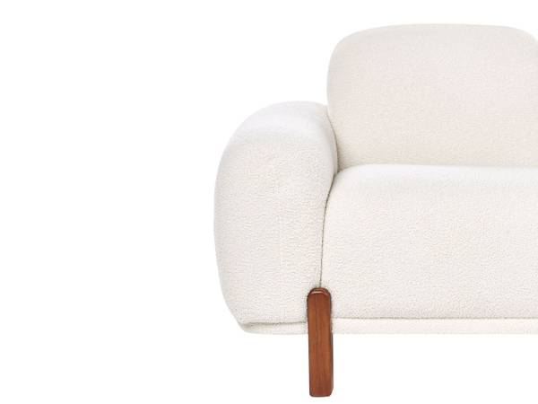 2-Sitzer Sofa ODNES Braun - Weiß - Bambus - 168 x 81 x 90 cm
