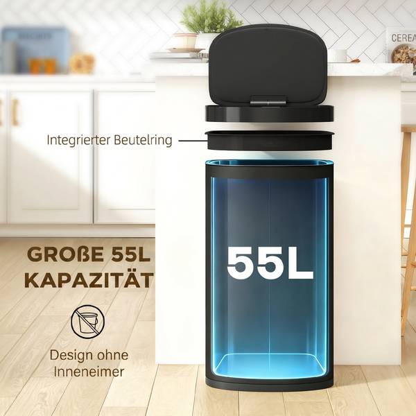 Sensor Mülleimer 851-055V00BK Schwarz - Metall - 29 x 69 x 38 cm