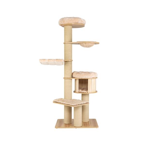 Kratzbaum PV10027BE Beige - Holzwerkstoff - 56 x 191 x 75 cm