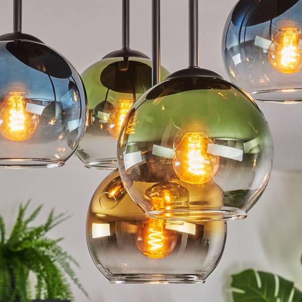 Deckenleuchte Cesaro Blau - Gold - Grün - Metall - 39 x 22 x 40 cm