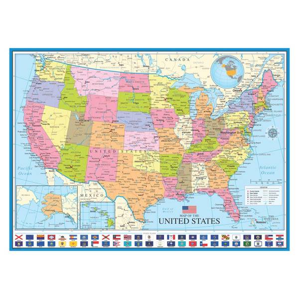 Puzzle Karte der USA Papier - 26 x 6 x 36 cm