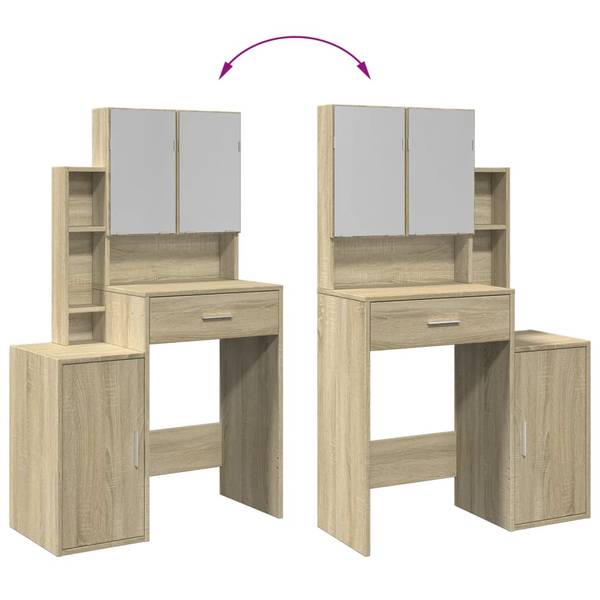 Schminktisch 3042062 Braun - Holzwerkstoff - 80 x 132 x 35 cm