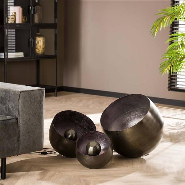 Tischleuchte Basket M Schwarz - Metall - 28 x 26 x 28 cm