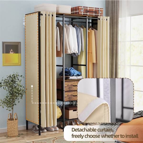 Tragbarer Kleiderschrank 170 Cm – Mit 10 Fächern, Stabil Und Wasserdicht! Freistehender Kleiderschrank Mit Oxford-Stoffbezug