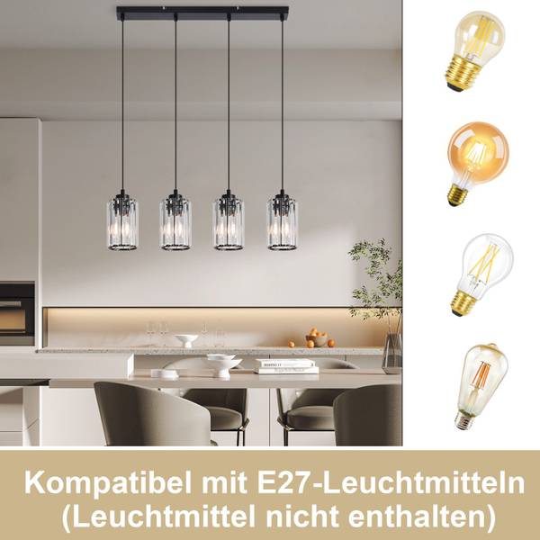 Pendelleuchte Marshall Schwarz - Metall - 5 x 140 x 58 cm