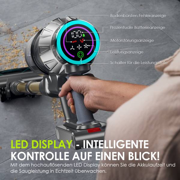 Akku-Handstaubsauger Frisbee II Gelb - Metall - 10 x 116 x 24 cm