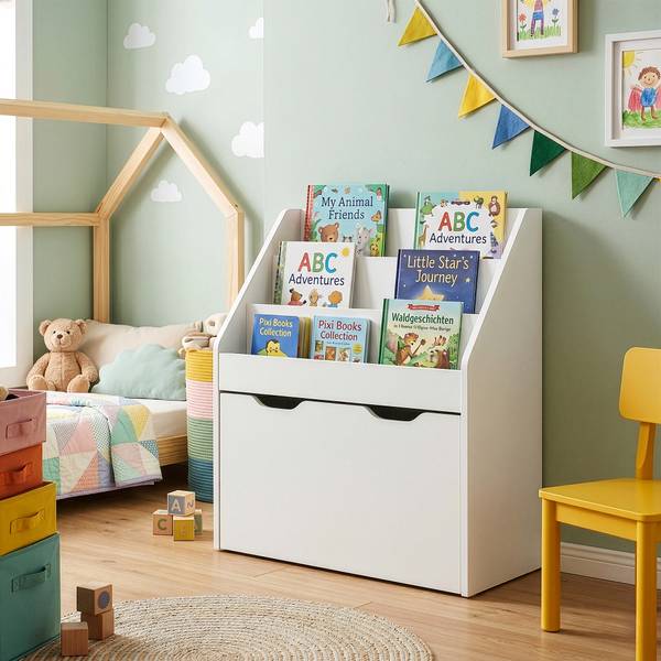 Bibliothèque pour enfant Sirlstalo Blanc - Bois manufacturé - 63 x 70 x 30 cm